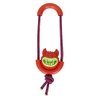 Pet Life ® Sling-Away Treat Dispensing Launcher with Natural Jute, Squeak Rubberized Dog Toy