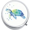 Watercolor Sea Turtle Medicine Vitamin Pill Box - Portable Pillbox case fits in Purse or Pocket