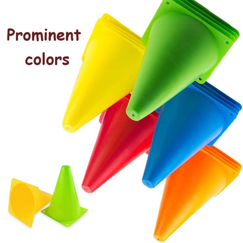20 PCS 7 Inch Plastic Agility Cones for Kids-Mini Traffic Safety Cones-Construction Agility Cones for Party,Drills,Basketball,Soccer,5 colors