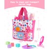 GAGAKU 23 Pack Baby Doll Accessories Set Baby Doll Feeding and Caring Set Includes Diaper Bag,Doll Diapers,Toys, Bottles,Pretend Play Set,Shower,Eating,and More, Perfect for Kids Toddlers and Girls