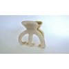 Generic Medium white iridescent gold tone textured acrylic and metal hair claw clip