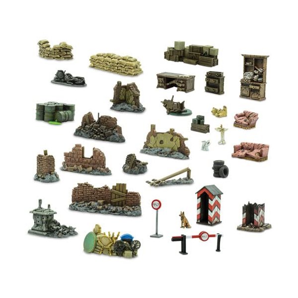 WarLord Bolt Action Battlefield Debris 1:56 WWII Military Wargaming Plastic Model Kit 402010002