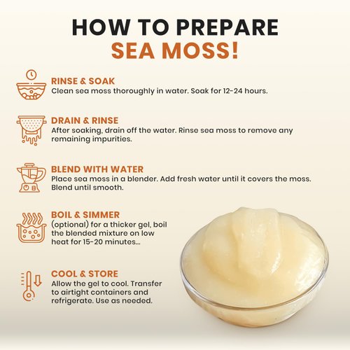 Gold Sea Moss Raw Organic| Makes 80oz of Gel - 100% Wild Crafted| Non-GMO Sun-Dried Mineral Rich Super Food for Energy| Booster Healthy, Immunity Digestion (4oz)