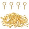 Linsoir Beads 7X14mm Screw Eye Pins for Jewelry Making Eyepins Hook Eyelets Screw Threaded Gold Tone Clasps Hooks for DIY Jewelry Making 200 pcs/lot