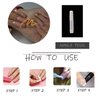 MISUD Long Square Press on Nails Squoval Fake Nails Glossy Glue on Nails Bling Gold Glitter Acrylic Nails French Tip Artificial Nails Wave Line Stick on False Nails with Swirl Design 24 pcs
