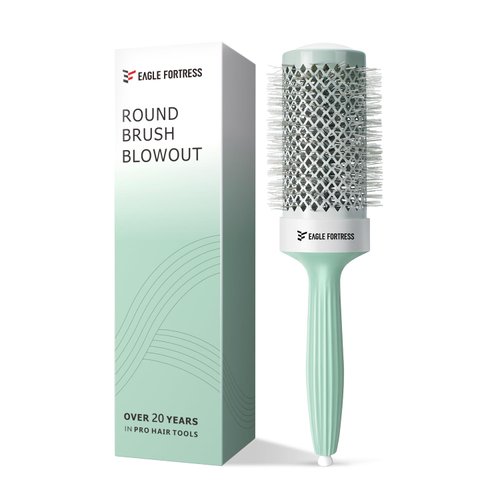 EAGLE FORTRESS Professional Round Hair Brush for Blow Drying with Ceramic + Ionic, Round Brush for Blow Out with Innovative Bristle Combination Round Brush for Bangs, Blowout, Styling (2.08in)