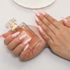 EVAZEN Press on Nails Almond Glossy Fake Nails Pink French False Nails PoP Style Ballerina Nails Blue Swirl Artificial Daily Nail For Women And Girls(Pack of 24) (SET-E)