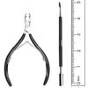 Cuticle Nipper with Cuticle Pusher- Professional Grade Stainless Steel Cuticle Remover and Cutter - Durable Manicure and Pedicure Tool - Beauty Tool Perfect for Fingernails and Toenails (Black)