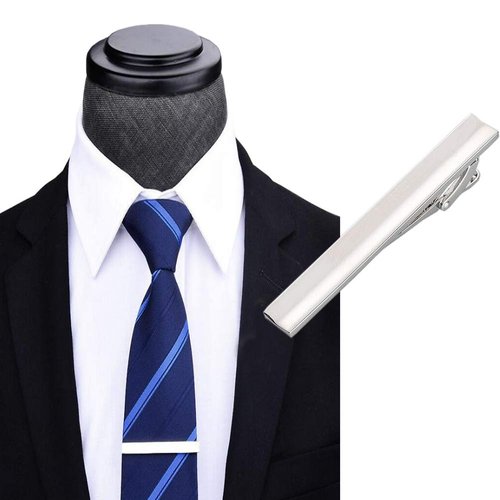 Men's Tie Clip Stainless Steel Metal Simple Necktie Tie Bar Clasp Clip Clamp Pins Sliver Color For Men Business&Party Wedding Best Gift
