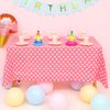 ZJDHPTY 3Pack Minnie Mouse Table Cloth Plastic Disposable Tablecloths for Rectangle Tables Pink Polka Dot Table Cloth for Parties Size 54x108 Inch (Pink+White dots)