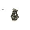 Generic Small tiny dark silver metal hair claw clip with gray crystals (Pattern: 1)