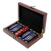 Military Gift Shop Police Officer Playing Cards & Dice in Wooden Keepsake Box - Thin Blue Line Flag - Police Officer Gifts | Disabled USMC Vet Owned Small Business