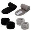 ACO-UINT 6Pcs Spa Headbands and Wrist Washband Set, Headband for Washing Face Towel Wristbands Make Up Headbands, Face Cloths for Washing Face Skincare Headbands for Women