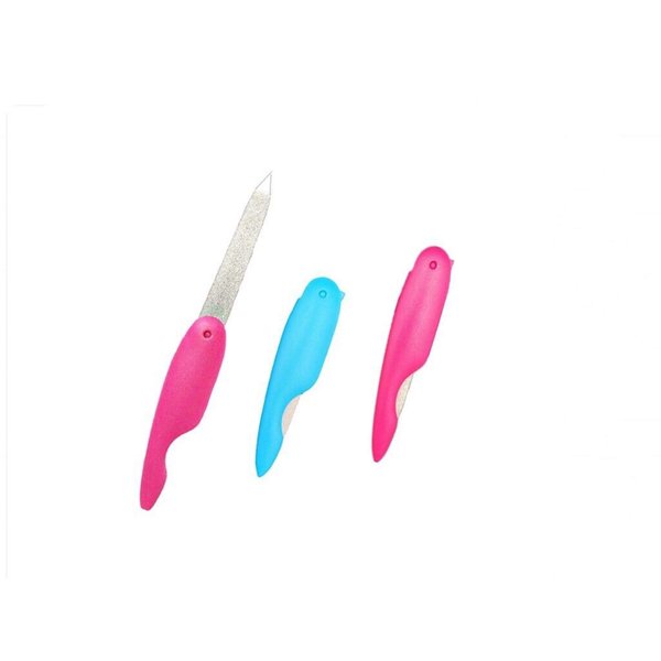 3pcs Folding Nail File Metal Stainless Steel Fold Cuticle Professional Tool Set Double Sided and Files Nails Easily for Men and Woman(Random Color)