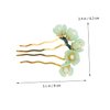 Beatifufu 1pc Hairpin hair bun stick decorative hair sticks jade flower hair stick chinese hair chopsticks tassel hair sticks chinese chopsticks Hanfu headdress natural jade Miss Asia manual