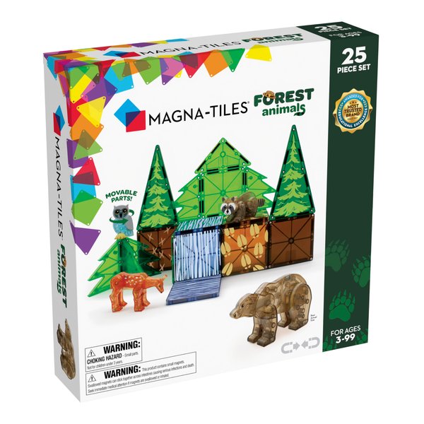 MAGNA-TILES Forest Animals 25-Piece Magnetic Construction Set, The ORIGINAL Magnetic Building Brand