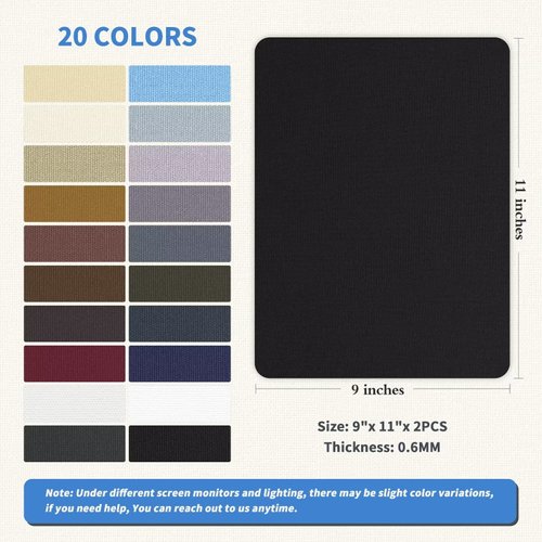 KING MOUNTAIN Canvas Repair Patch 9 x11 Inch 2 Pcs Self-Adhesive Waterproof Fabric Patch for Sofas, Tents, Furniture,Tote Bags, Car Seats (Black)