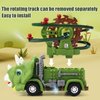Deserthome Dinosaur Truck Toys for Kids, Stair Climbing Dinosaur Track Toy Car, Dinosaur Car Carrier Truck Toy with 3 Dinosaurs,Toddler Birthday Gifts with Music & Lights for 3 4 5 Year Old Boys