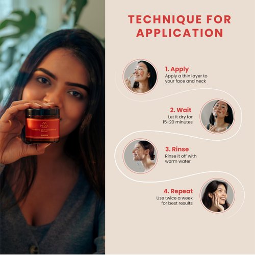 Prana Turmeric and Sandalwood Face Mask | Natural Skincare | Brightening & Hydrating | Anti-aging | Deep Pore Cleansing Facial Mask | For Acne & Dark Spots | 100% Vegan- 100ml/