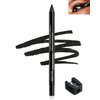 Black Gel Eyeliner Pencil with Sharpener-1Pcs Waterproof Smudgeproof Black Matte Gel Eyeliner,Fade-Proof Eye Liner Pen,Easy-to-Sharpen Pencil for Women Cat Eye/Smoky Eye Makeup,Valentine'day Gift