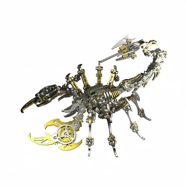 3D Metal Puzzles for Adults, Scorpion 3D Metal Model Kits for Adults/Teens, 454PCS Mechanical Assembly Models 3D Metal Puzzle Ornaments (Gold)