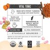 Numi Organic Three Roots Turmeric Tea, 12 Tea Bags (Pack of 3) With Ginger, Licorice, Rose, Caffeine Free, Packaging May Vary