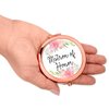 Andaz Press Compact Mirror Matron of Honor Wedding Gift, Rose Gold, Peach and Pink Roses, 1-Pack, Bachelorette Bridal Shower Wedding Party Gifts