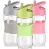Sivphe Small Kids Water Bottle with Straw 12 oz Leakproof Little School Tritan Plastic Drinking Bottle for Boys and Girls Indoor and Outdoor(1 Pack Green)