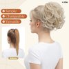 youngways Claw Clip Short Ponytail Messy Bun Hair Piece Bendable Hair Branch Extensions Fluffy Wavy Curly Synthetic Versatile Cream Blonde Hairpieces