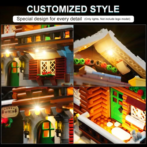 DALDED LED Lighting Kit for Lego Icons Alpine Lodge, LED Light Compatible with Lego 10325 Building Block Models (Not Include Lego Set)