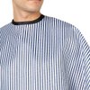 Campbell's Seersucker Hair Styling Cape for Barbers and Stylists (Navy and White)