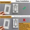 BESTTEN 3-Gang Screwless Wall Plate, USWP4 Off White Series, Decorator Outlet Cover, H4.69” x W6.54”, for Light Switch, Dimmer, USB, GFCI, Receptacle, 2 Pack