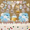 50Pcs Cat Theme Birthday Party Decorations,Party Supplies Include Banner, CakeToppers, Cupcake Toppers, Balloons,Hanging Swirls,Party Supplies Set
