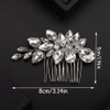 Teyglen Rhinestone Wedding Hair Comb Black Crystal Bridal Hair Piece Black Crystal Bride Wedding Hair Comb Sparkly Rhinestone Headpiece Hair Accessories for Women Girls (Black)