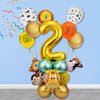 MSMANCY Jungle Safari Birthday decorations 32'' Number 2 Balloons 24Pcs Party Decorations Backdrop Animal Balloons Birthday Decorations for Boys Girls Party Supplies (2)