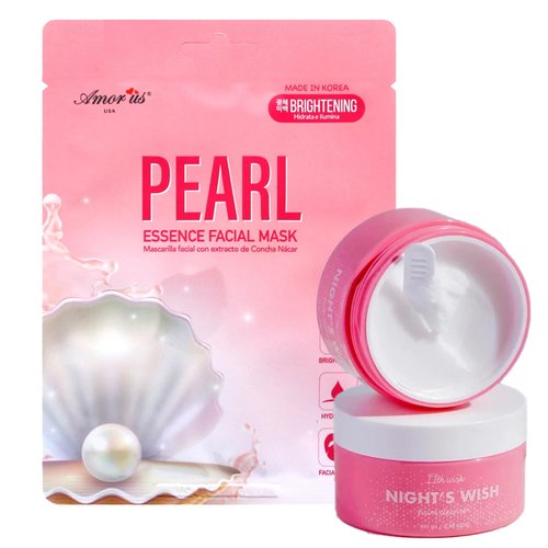 Glam Lux Skincare Bundle K-Beauty Amorus 11th Wish Night's Wish Balm Cleanser Makeup Remover Exfoliator Made in Korea Vegan, Paraben Free, Cruelty Free & Rejuvinating Korean Face Sheet Mask