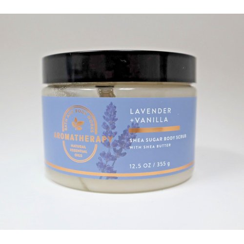 Lavender Vanilla Shea Sugar bath Body Scrub Aromatherapy 12.5 Oz