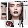 BADCOLOR 3 Colors Matte Liquid Lipstick Set, 24-Hour Smudge Proof Permanent Dark Lipstick Waterproof Velvet Nonstick Cup Stain Lip Gloss Set, Halloween Makeup Lip Gloss Gift - Black, White, Grey