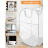Durable Collapsible Laundry Baskets, Reinforced Mesh Pop Up Laundry Hamper, Foldable Clothes Hampers with Carry Handles for Laundry, Bathroom, Kids Room, Dorm or Travel White
