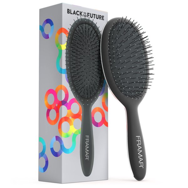 Framar Detangling Curly Hair Brush – No More Tangles Hairbrush – Elegant Detangler brush, Hair brushes for women, Mens Hair Brush, Hair Detangle Brush, Hair Accessories For Women (Black)