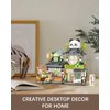 LUOGFYNI Street View Tea Shop Building Blocks Set, Creative Panda Animal Theme House, Mini Blocks Simulation Architecture Construction Toy, Unique Gift for Adults (1383)