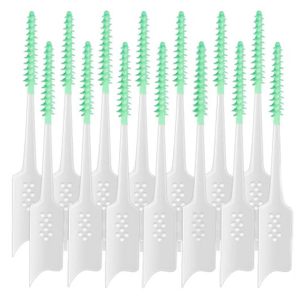 Geodurn 120 Pcs Disposable Interdental Brush Braces Cleaning Brush, Toothpick Dental Tooth Cleaning Tool for Oral Deep Clean Health Care