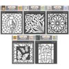 CrafTreat Stencils for Painting on Wood, Canvas, Paper, Fabric, Floor, Wall and Tile - Stained Glass Designs Bundle - 5Pcs - Size: 6x6 Inch Each - Reusable DIY Art and Craft Stencils for Home Decor