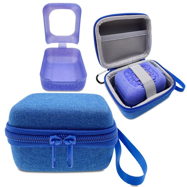 Hard Carrying Case and Silicone Skin Cover for Bitzee Interactive Toy Digital Pet with 15 Animals Virtual Electronic Pets, Compatible Accessories for Bitzee 3D Interactive Toy Electronic Pets (Blue)