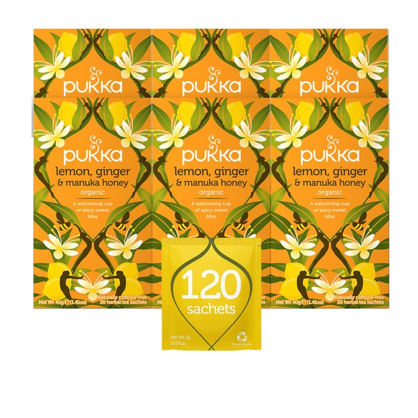 Pukka Lemon & Ginger Herbal Tea, 20ct (Pack fo 6)