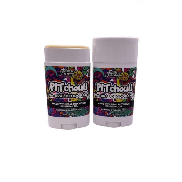 Frankie and Myrrh PITchouli 2 Pack | Natural Patchouli Deodorant for Women and Men | Real Essential Oils | Aluminum Free-Baking Soda, Coconut Oil and Shea Butter (2.56 oz) Paraben and Phthalate Free