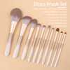ENZO KEN Natural Hair Makeup Brush Set Professional, Fox Hair Makeup Brushes Set with Case, Glitter Make up Brushes Set Professional, Natural Makeup Brushes, Natural Bristle Makeup Brush - ORRA, White