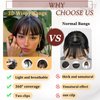 Vigorous Clip in Bangs 100% Real Human Hair Wipsy Fack Bangs Hair Clip With Topper Lace Bangs,360°Cover Natural Black Clip on Bangs for Women Hairpieces Curved Bangs for Daily Wear(Black)