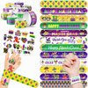 48 Mardi Gras 24PCS Mardi Gras Temporary Tattoos Sticker 24PCS Slap Bracelets Perfect for Themed Birthday Party Favors Baby Showers or Classroom Rewards Ideal Decor and Gifts for Girls and Boys