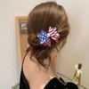 4th of July Bow Clips Independence Day Hair Bows Clips Red Blue Glitter Star Girls Bow Design Patriotic Parade Hair Decoration for Children Girls Women Party Supplies